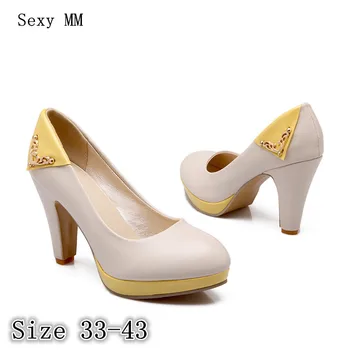 

Platforms High Heels Women High Heel Shoes Pumps Stiletto Woman Party Wedding Shoes Kitten Heels Plus Size 33 - 40 41 42 43