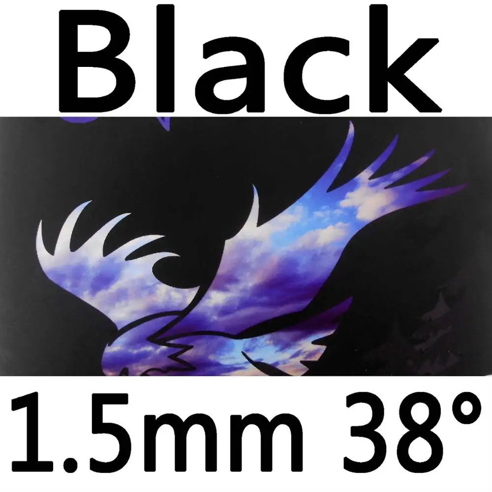 black 1.5mm H38 61 второй Орел пипс в настольном теннисе резиновый с желтой губкой в таблице tennnis ракетки летучая мышь - Цвет: black 1.5mm H38