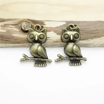 

50PCS (23*18mm ) Antique Bronze Owl Charms pendant fit European bracelet made diy Pendant Jewelry Findings