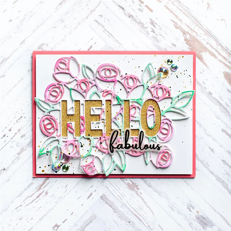 

Hello Bouquet Frame Metal Cutting Dies New 2019 for Dies Scrapbooking Album Embossing DIY Card Making Paper Crafts New Dies