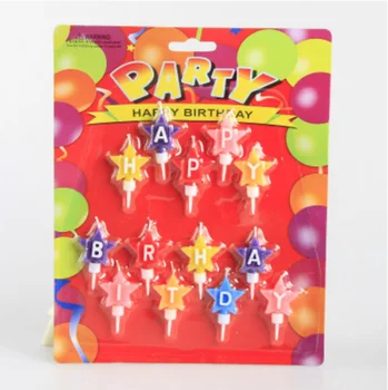 

10 Sets Colorful Star Happy Birthday Candle Cake Decoration Candles Birthday Candle Cake Candles Home Birthday Party Use