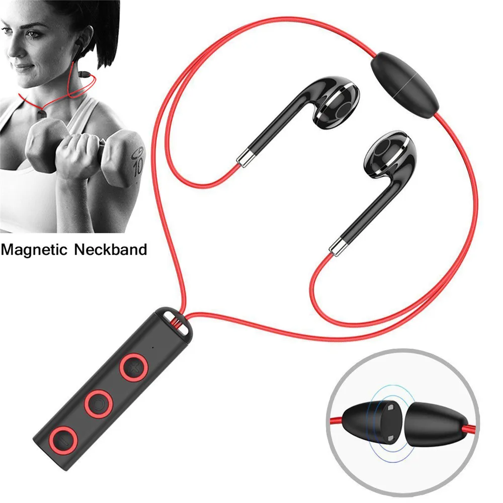 

Fashion Sports Bass Earpiece Bluetooth Earphone Wireless In Ear Headset Magnetic with Mic Earbuds for iPhone Xiaomi