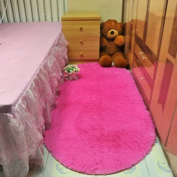 

160*200cm Soft Oval Alfombras Carpet Faux Fur Area Rug Slip Resistant Floor Mats For Parlor Living Room Bedroom fluffy Mats