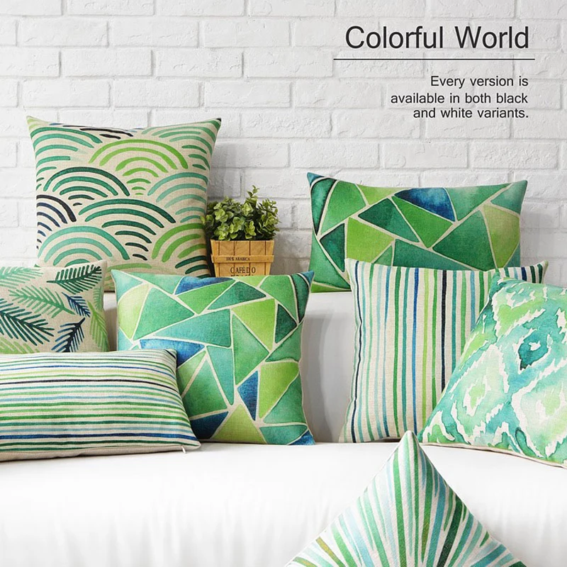 

Nordic Watercolor Geometry Rural Simple modern Pillow Cover Home Decorative Pillows Linen Pillow Case Office Sofa Cushion Cover