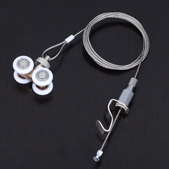 

free shipping hook hanging picture hook stainless steel wire roller track art Exhibition display part Paintings device DIY tool