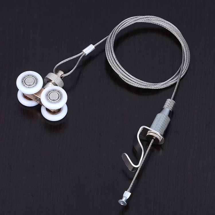 Ochoos Hanging Picture Hook Stainless Steel Wire Track Roller Mirror Art Exhibition Display Part Painting Device DIY Tool Ochoos Hanging Picture Hook Stainless Steel Wire Track Roller Mirror Art Exhibition Display Part Painting Device DIY Tool