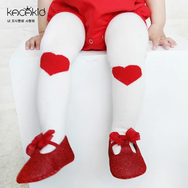0 6T Baby Sweet Heart Tights Kids Boys Girl 2 Colors Pantyhose Infantil