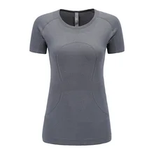 Женская Спортивная футболка женская рубашка с короткими рукавами Топ для бега впитывает пот и влагу быстросохнущая дышащая рубашка для йоги спортивная рубашка для фитнеса