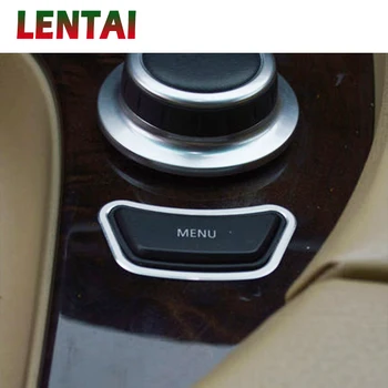 

LENTAI 1x Auto Car Styling Aluminum Alloy Interior MENU Botton Frame Sticker For BMW E60 520Li 523Li 525Li 5 series Accessories