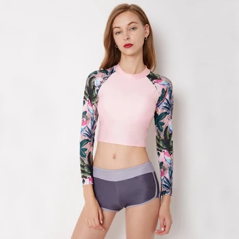 

New Design Long Sleeve Women Swimming Suit High Quality Two-Piece Swimwear Female Surfing Swimsuit Bathing Suits Plus Size XXL