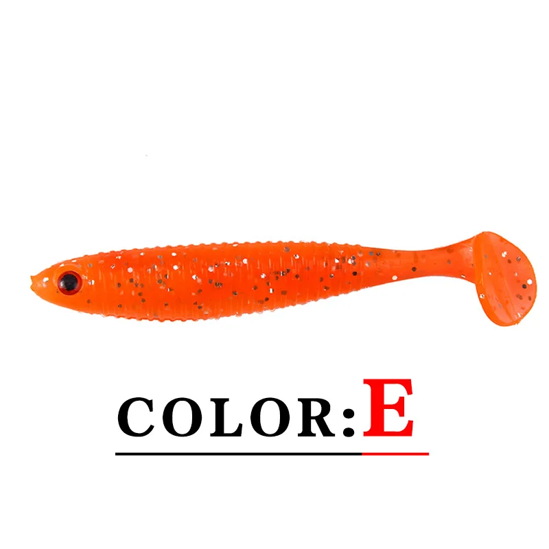 Soft Lure T-tail Floating Soft Worm Fishing Lure 3.8g/8.5cm 5 Colors 10/pcs Artificial Bionic T-tail Wobblers Worm Bait jooyoo
