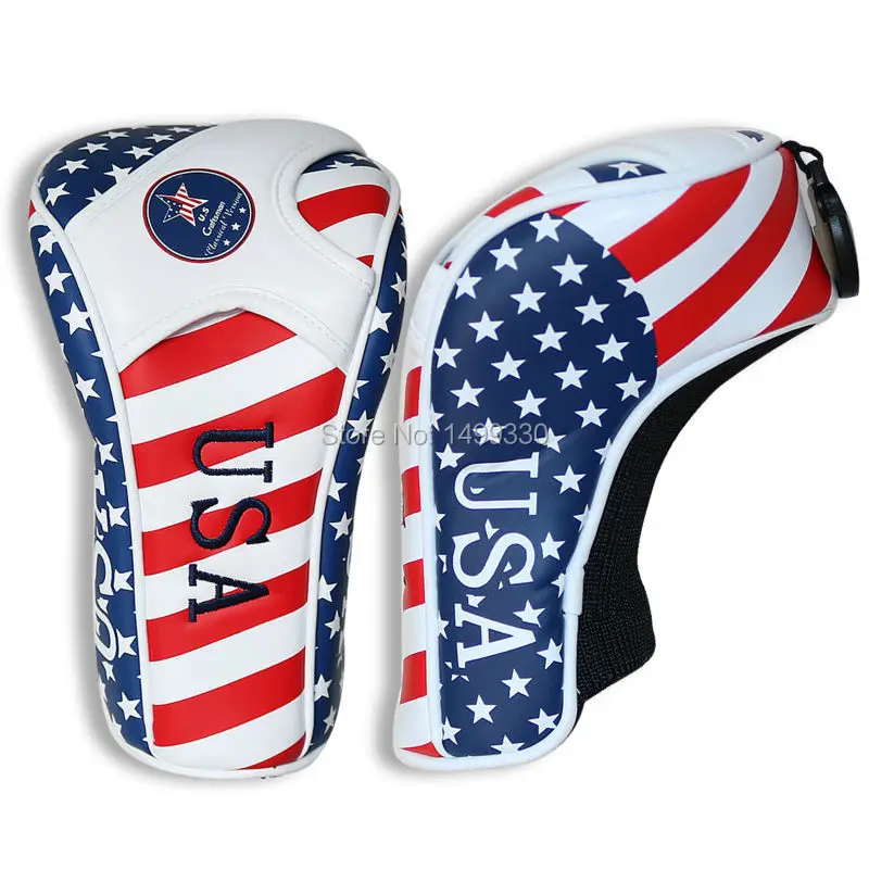 Головные уборы для гольфа из искусственной кожи с флагом США Craftsman|head cover|leather golf