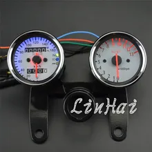 Универсальный Тахометр для мотоцикла с белой поверхностью+ 0 дометр Спидометр с кронштейном