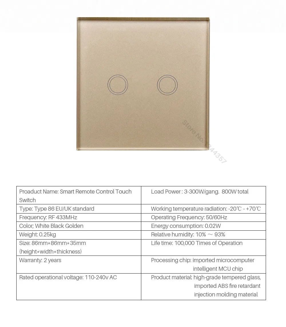 EUUK Standard smart remote control Wall Touch Screen Switch (16)