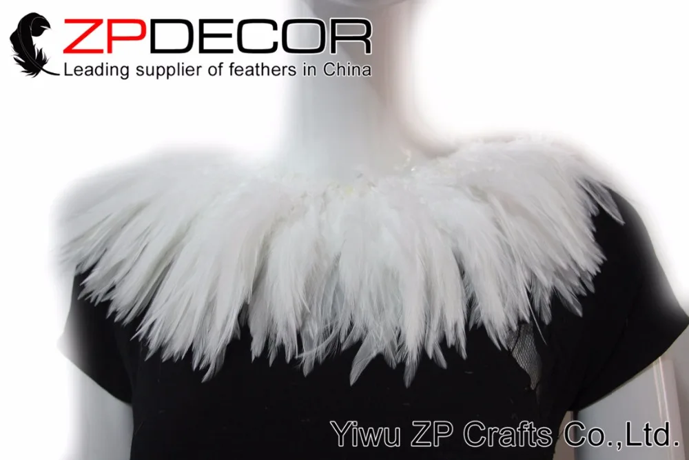 Zpdecor 700-800 шт/комплект 4-6 дюймов красивое обесцвечивание белое петушиное перо натянуто для свадебного платья перо юбка