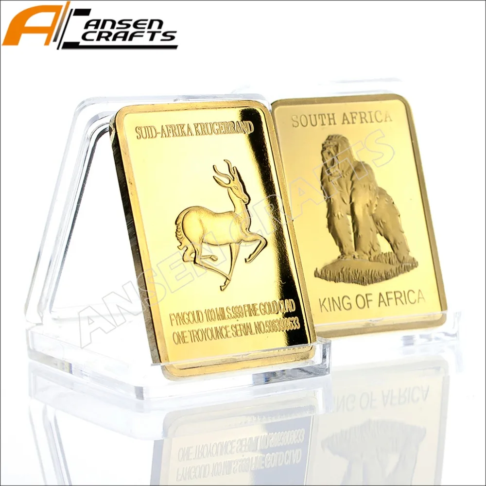 Lingotto Di Lingotti Placcati Oro 1Oz King Of South Africa Krugerrand