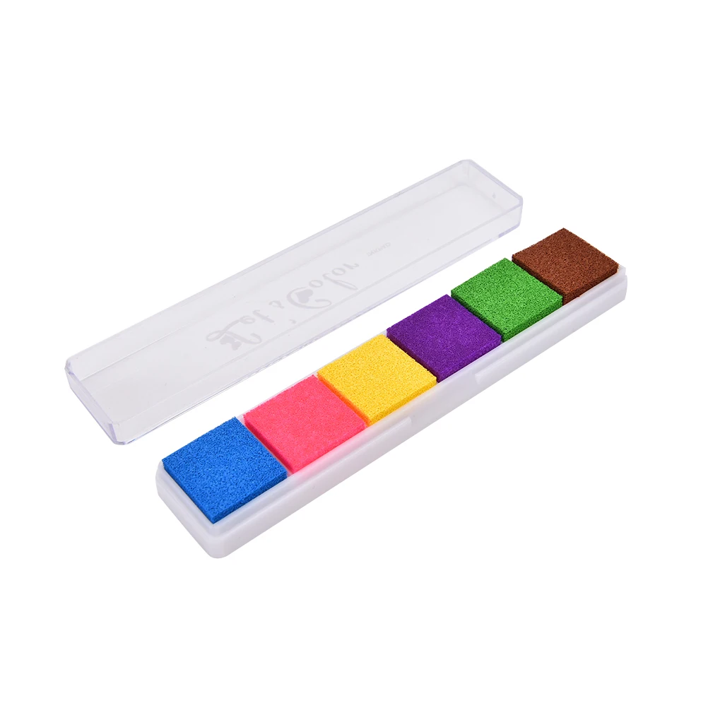 Non-Toxic Ink Pad Inkpad DIY Craft Card Stamp Fingerprint Accessories for Children Kids Rubber Stamps Paper Wood 1 PACK