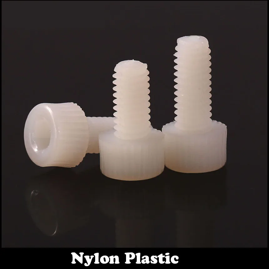 

M8 M8*35/40/45/50/55/60 M8x35/40/45/50/55/60 White Nylon Plastic Insulation knurling Cap Hex Hexagon Socket Allen Head Screw