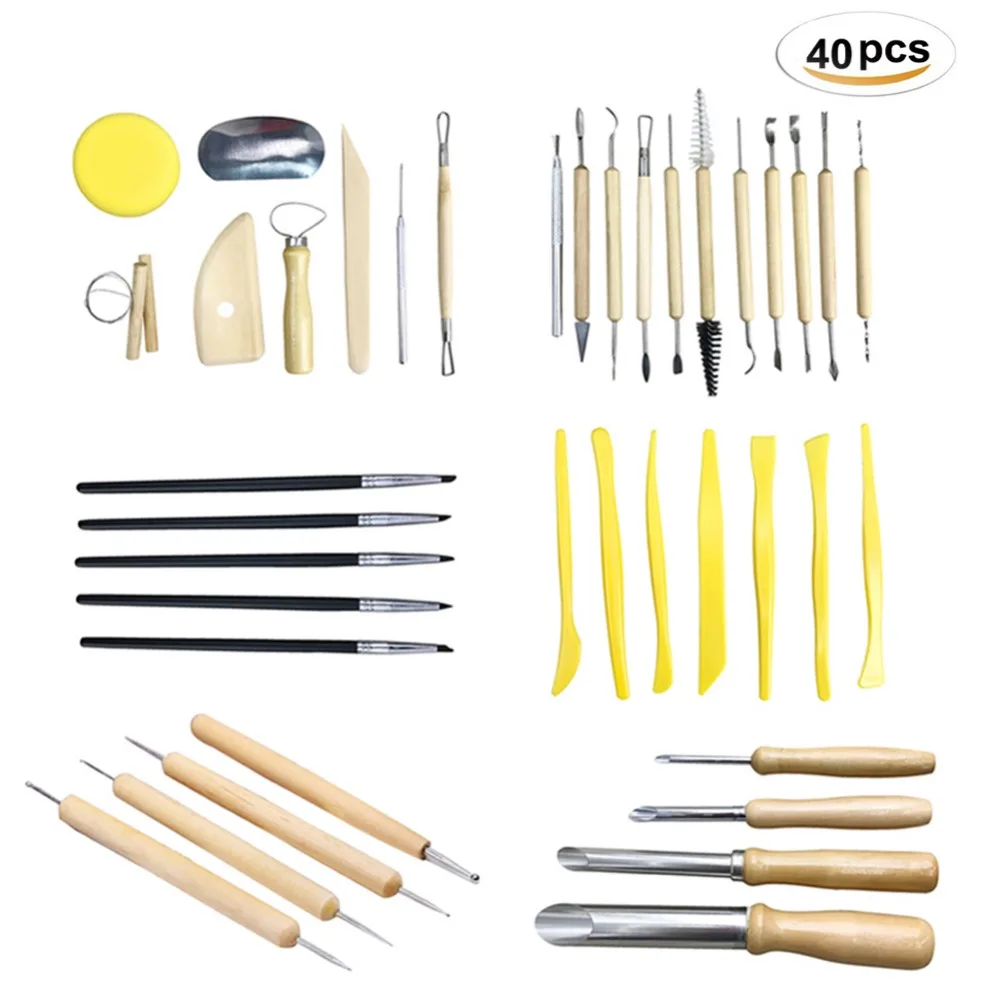 Buy 40pcs Professional Clay Pottery Sculpting Tools