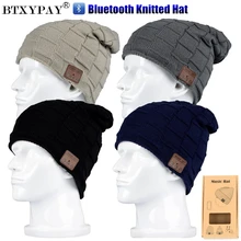 Беспроводная Bluetooth V4.2 Beanie вязанная плюс бархатная зимняя теплая Беговая шапка гарнитура микрофон музыкальные повязки на голову спортивная умная шапка+ подарочная коробка