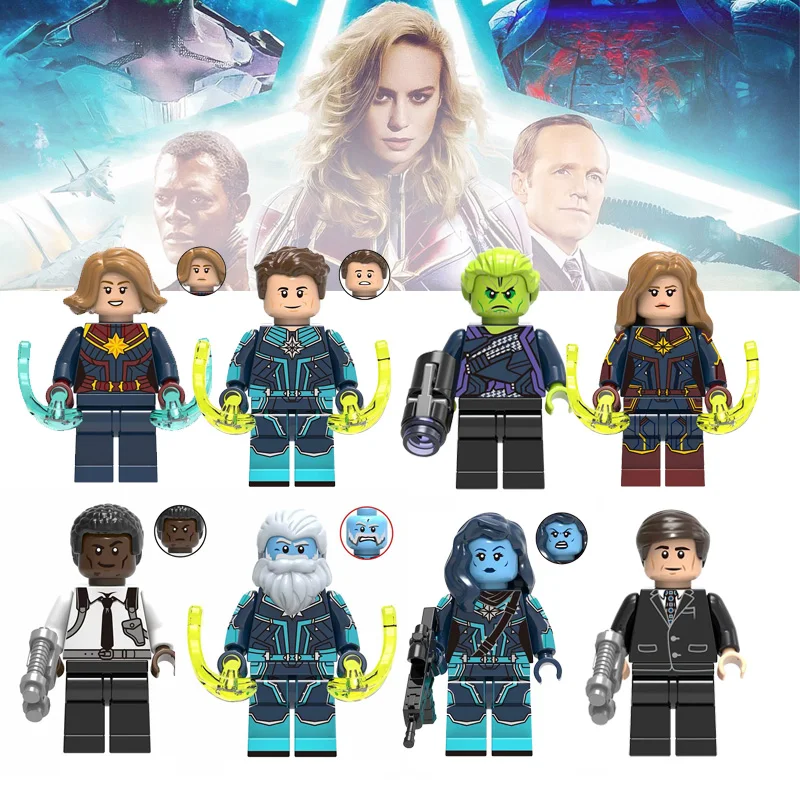 

For Captain Marvel Super Heroes Action Figures Captain Marvel Starforce Building Blocks Set Bricks Children Kid Toys