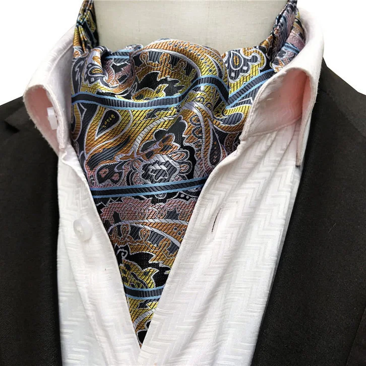 Британский Стиль Мода Для мужчин шее носить роскошные формальный повод галстук Ascot для Свадебная вечеринка