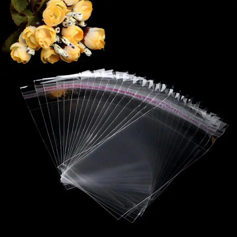 

100pc Transparent Self-adhesive Seal Bags Opp Plastic Cellophane Bags Non-dry Glue Candy Pouch Jewelry Packaging Bag Gifts
