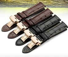 18mm 19mm 20mm 21mm 22mm New High Quality Alligator Crocodile Leather Watch Bands strap bracelet Black