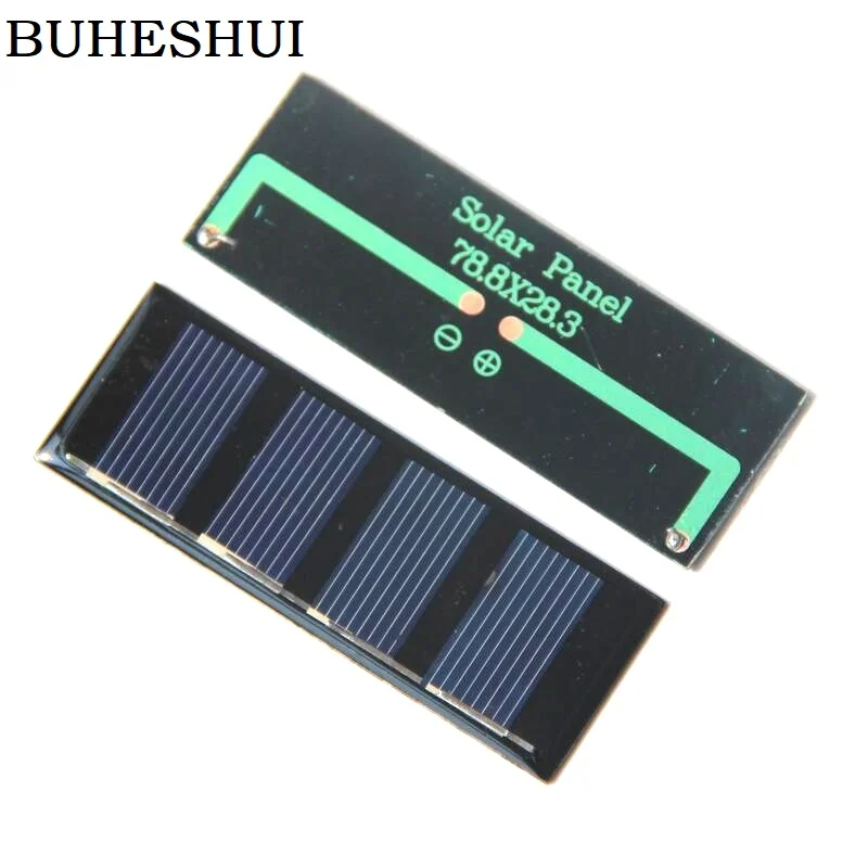 

BUHESHUI 0.2W 2V 100MA Mini Solar Cell Polycrystalline Solar Panel Diy Solar Toy Panel Solar Module Education Kits78.8x28.3MM