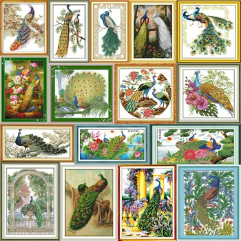 

Joy Sunday Peacock series DMC Counted Cross Stitch DIY Handwork 14CT 11CT For Embroidery Home Decor NKF Cross-stitching