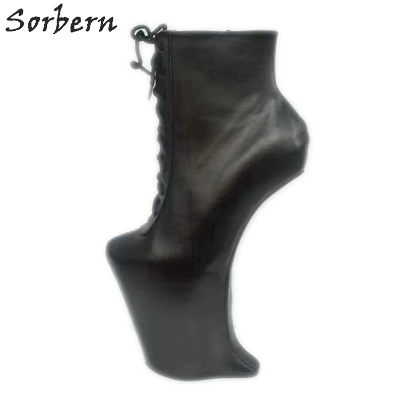 Sorbern Custom Short Boot Heelless 섹시한 페티쉬 하이힐 부츠 발굽 플랫폼 신발 Performance Boot Plus Size Shoes No Heels