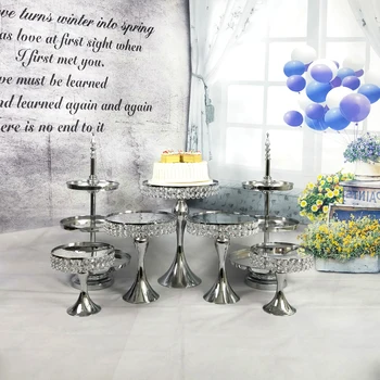 

Silver Wedding decoration Mirror Wedding Decoration1/ 2 / 3 Tier Cupcake Display Gold Metal Cake Stand