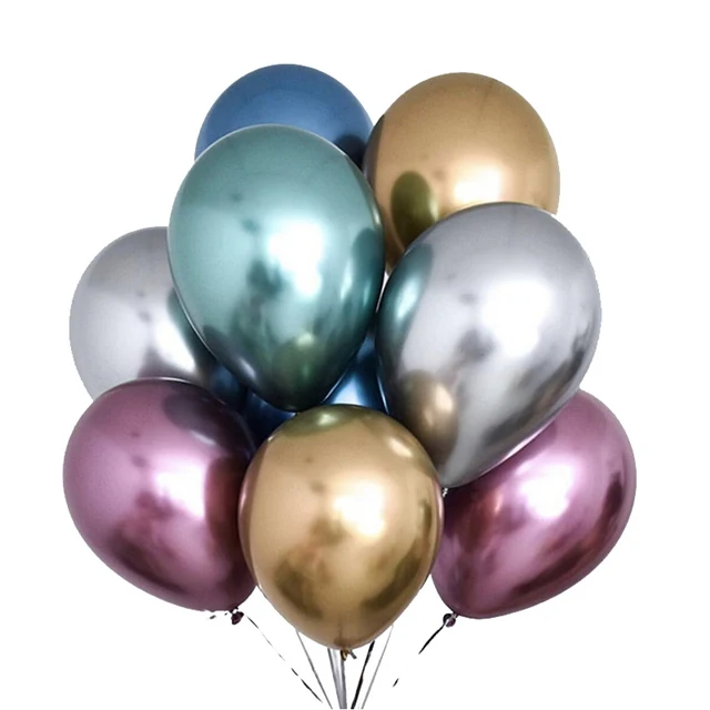 10 шт./лот, металлические латексные цветные воздушные шары с днем рождения, украшения для вечеринки, золотые, серебряные, свадебные, для детского душа