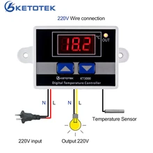 Цифровой терморегулятор Ketotek KT3000, светодиодный термостат переменного тока 110 В 220 в 12 В 24 В, микрокомпьютерный переключатель, терморегулятор