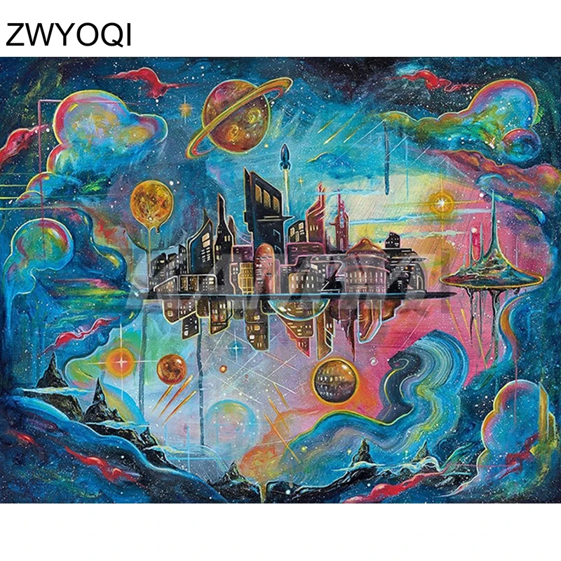 

Full Round Diamond mosaic outerspace Full Square Diamond embroidery Cross stitch outer space Planet scenery DIY Diamond painting