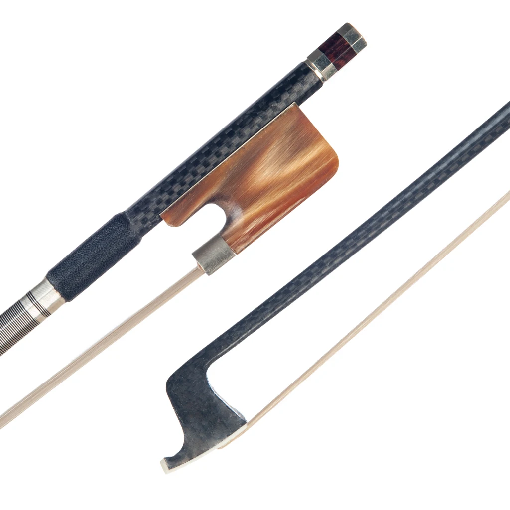 

Viola Bow Carbon Fiber Plaid Bow For Viola With Cattle Horn Frog Viola Accessories White Horsehair