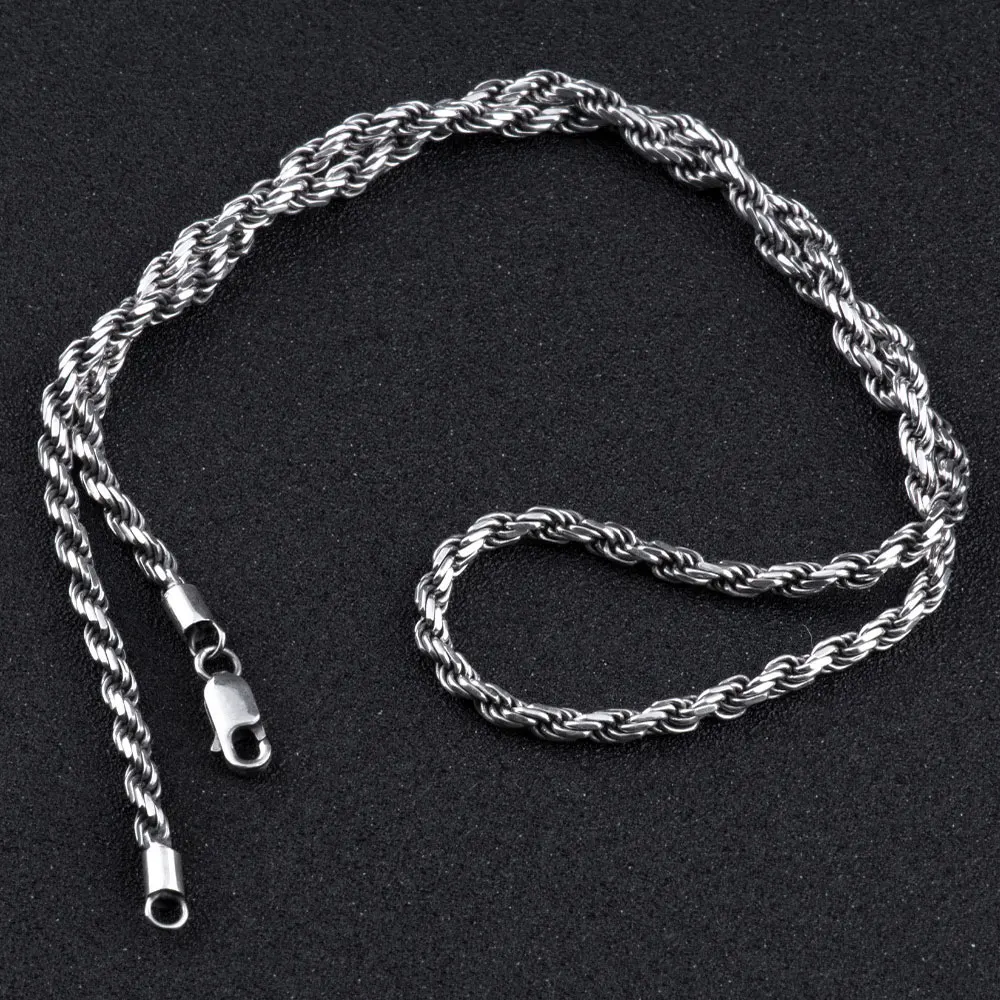 2/3mm Rope Chain 925 Sterling Silver 