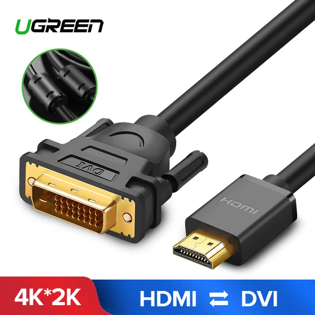 Cheap Ugreen HDMI to DVI DVI-D 24+1 pin Adapter 4K Bi-directional DVI D Male to HDMI Male Converter Cable for LCD DVD HDTV XBOX 3m 5m Cheap Ugreen HDMI to DVI DVI-D 24+1 pin Adapter 4K Bi-directional DVI D Male to HDMI Male Converter Cable for LCD DVD HDTV XBOX 3m 5m