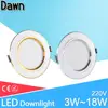 led downlight 3W 5W 9W 12W 15W 18W downlight AC 220V 240V Ultra Thin gold Silver Aluminum Round Recessed LED Spot Lighting ► Photo 1/6