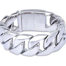 Мода Панк 26 мм/31 мм тяжелая титановая сталь кубинская бордюрная цепь браслет мужской супер толстый 316L браслет мотоциклиста из нержавеющей стали ювелирные изделия