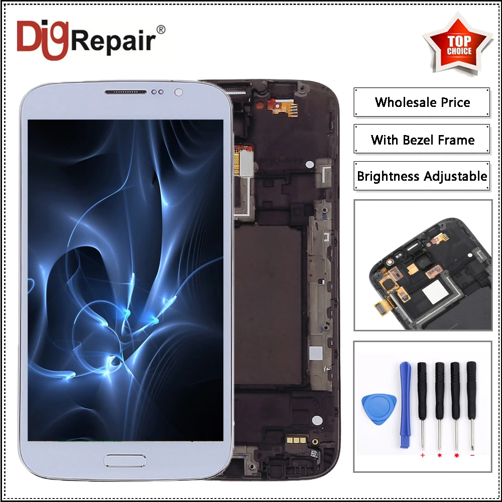

i9152 lcd For Samsung Galaxy Mega 5.8 i9150 i9152 LCD Display Touch Screen Digitizer Assembly Parts Frame For samsung mega i9152