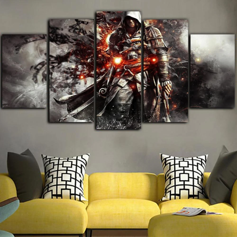 Framed Assassin's Creed III 5 Piece Canvas Print Wall Art Home Decor Framed Assassin's Creed III 5 Piece Canvas Print Wall Art Home Decor