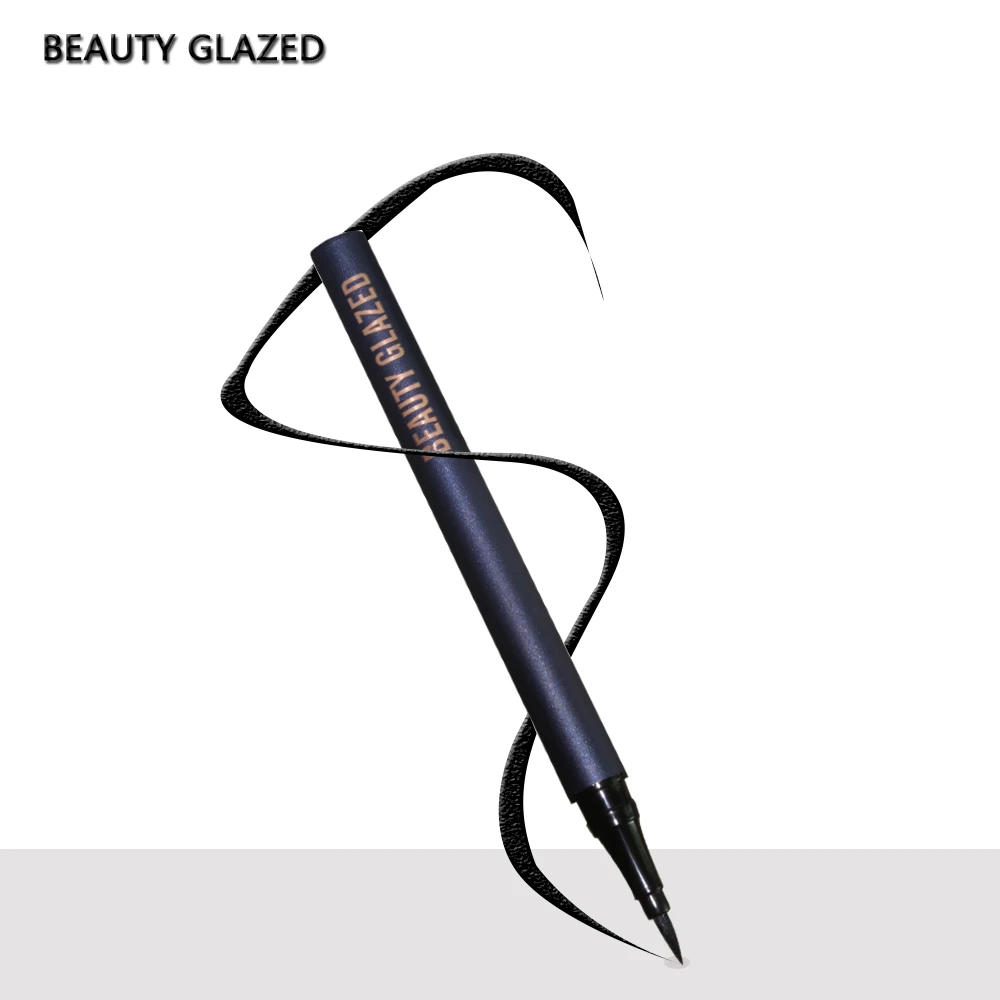 Профессиональная водостойкая жидкая подводка для глаз Beauty Glazed Стильная черная