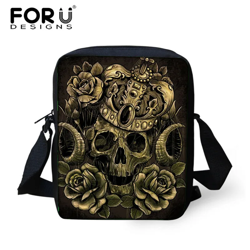 FORUDESIGNS/модные женские шаровары, сумки-мессенджеры для мужчин, мужские крутые сумки через плечо с черепом, детские мини-сумки на плечо для мальчиков, мужская сумка через плечо - Цвет: XD092E