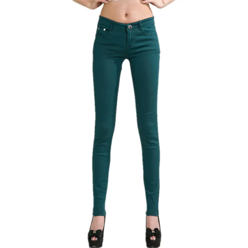 

2019 summer new fashion lady candy colored casual trousers / women thin leg pencil ankle-length jeans / women jeans