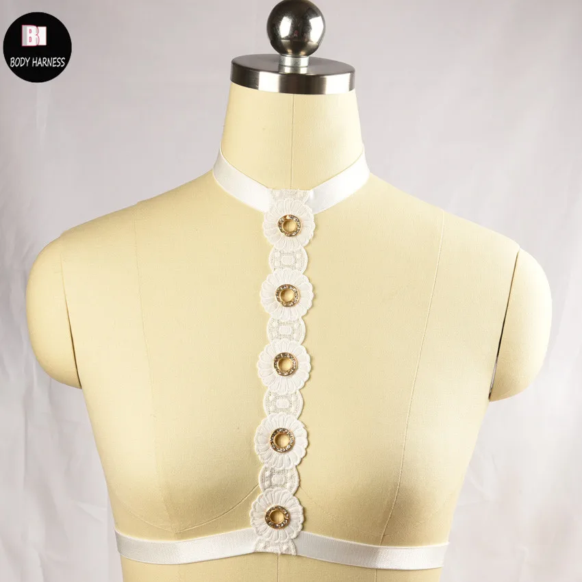 Женское кружевное нижнее белье с цветочным рисунком|cage harness bra|harness brabody cage |