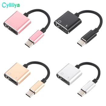 

Type C Aux Audio Cable Adapter USB Type C to 3.5mm Headphone Jack 2 in 1 Charger Adapter For Type C Smartphones