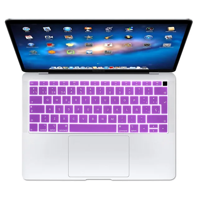 Purple Испанский ЕС Teclado защитный чехол для клавиатуры, защитная кожа для нового Apple MacBook Air 13 13,3 дюймов A1932 Touch ID - Цвет: Purple