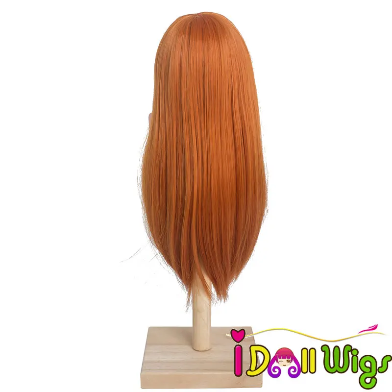 Прямые Медные оранжевые парики с полной челкой подходят 1" Высота американская кукла термостойкие кукольные волосы