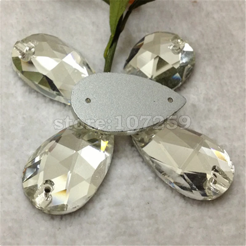 TopStone кристально чистый 7x12 мм 11x18 13x22 каплевидные пришивные стразы капелька шитье